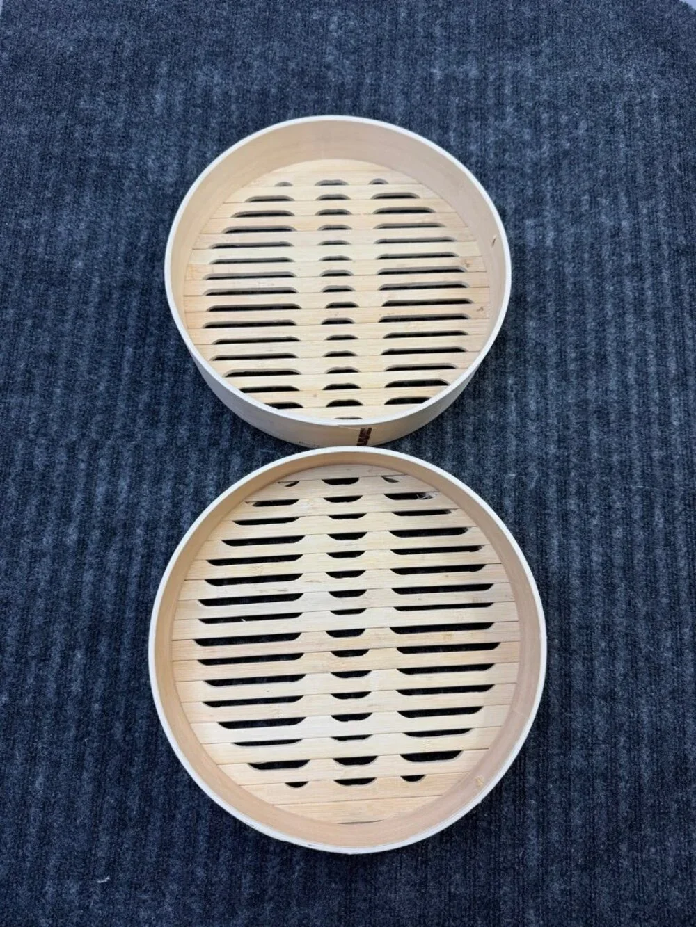 Our Place Bamboo Steamer Basket Set 2-Tier Steaming Inserts New